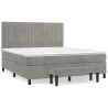 Boxspringbett mit Matratze Hellgrau 180x200 cm Samt