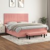 Boxspringbett mit Matratze Rosa 180x200 cm Samt