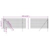 Maschendrahtzaun Anthrazit 1,1x25 m Verzinkter Stahl