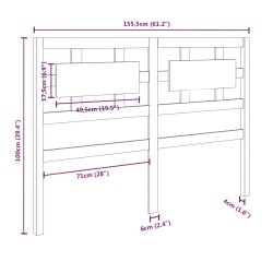 Bett-Kopfteil Honigbraun 155,5x4x100 cm Massivholz Kiefer