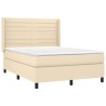 Boxspringbett mit Matratze & LED Creme 140x190 cm Stoff