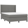 Boxspringbett mit Matratze & LED Dunkelgrau 140x200 cm Stoff