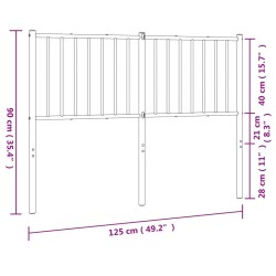 Kopfteil Metall Schwarz 120 cm