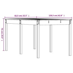 Gartentisch Weiß 159,5x82,5x76 cm Massivholz Kiefer