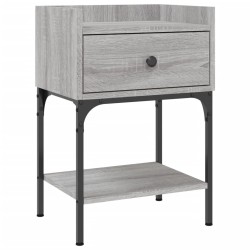 Nachttische 2 Stk. Grau Sonoma 40,5x31x60 cm Holzwerkstoff