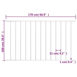 Zaunfeld Pulverbeschichteter Stahl 1,7x1m Weiß