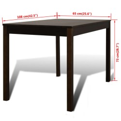 Esstisch Holztisch mit 4 Holzstühlen Esszimmerset braun