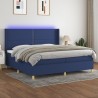 Boxspringbett mit Matratze & LED Blau 200x200 cm Stoff