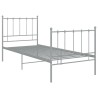 Bett Grau Metall 90x200 cm