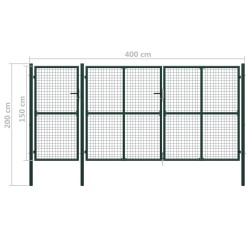 Gartentor Stahl 400 x 150 cm Grün