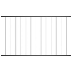 Zaunfeld Pulverbeschichteter Stahl 1,7x1 m Schwarz
