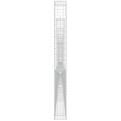 Gabionenkorb U-Form mit 8 Säulen Eisen 860x20x200 cm