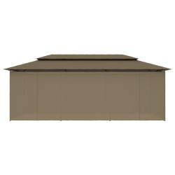 Pavillon mit Vorhängen 600x298x270 cm Taupe 180 g/m²