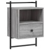 Wand-Nachttisch Grau Sonoma 40x30x61 cm Holzwerkstoff