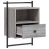 Wand-Nachttisch Grau Sonoma 40x30x61 cm Holzwerkstoff