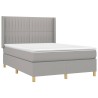 Boxspringbett mit Matratze & LED Hellgrau 140x200 cm Stoff