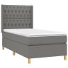 Boxspringbett mit Matratze & LED Dunkelgrau 100x200 cm Stoff