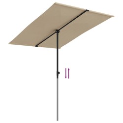 Sonnenschirm mit Aluminium-Mast 2x1,5 m Taupe