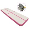 Aufblasbare Gymnastikmatte mit Pumpe 500x100x15 cm PVC Rosa