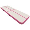 Aufblasbare Gymnastikmatte mit Pumpe 500x100x15 cm PVC Rosa