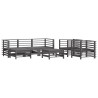 7-tlg. Garten-Lounge-Set Grau Massivholz Kiefer