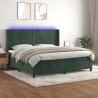 Boxspringbett mit Matratze & LED Dunkelgrün 200x200 cm Samt