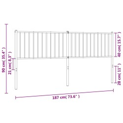 Kopfteil Metall Weiß 180 cm