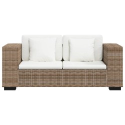 7-tlg. 2-Sitzer Sofa Set Echtes Rattan