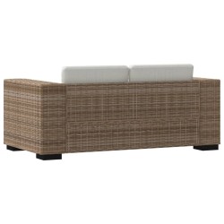 7-tlg. 2-Sitzer Sofa Set Echtes Rattan