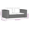 7-tlg. 2-Sitzer Sofa Set Echtes Rattan