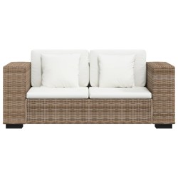 Sofa-Set 2-Sitzer und 3-Sitzer Echtes Rattan