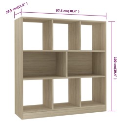 Bücherregal Sonoma-Eiche 97,5x29,5x100 cm Holzwerkstoff