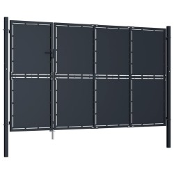 Gartentor Stahl 350 x 150 cm Anthrazit