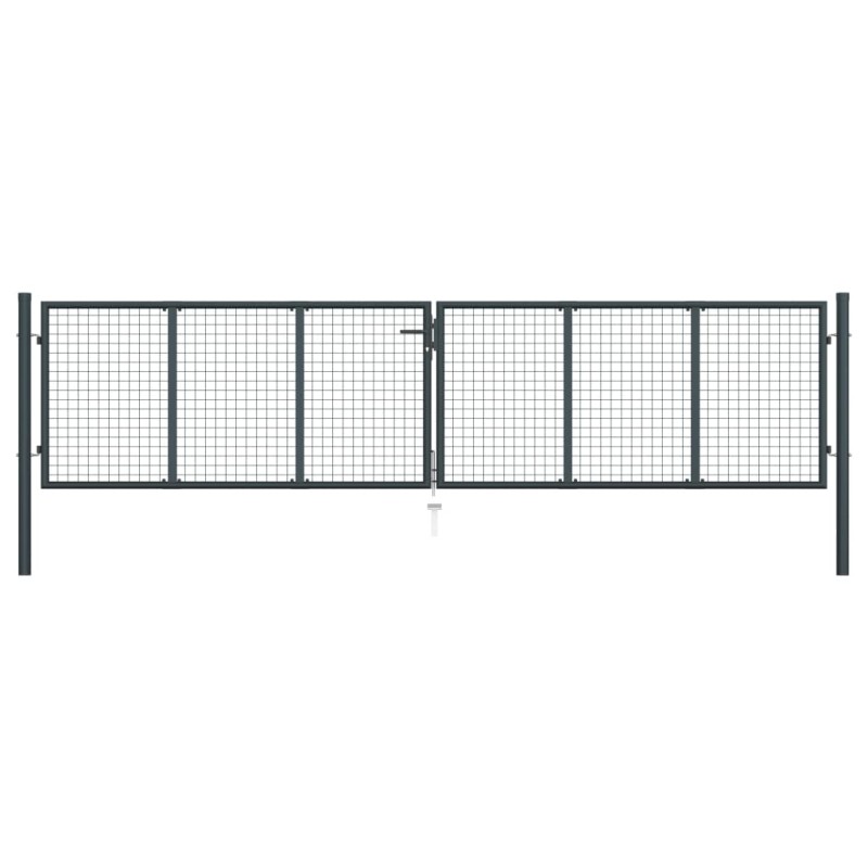 Mesh-Gartentor Verzinkter Stahl 400 x 125 cm Grau