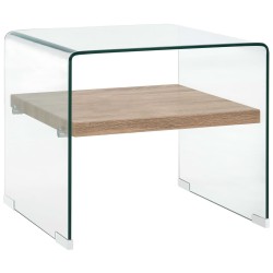 Couchtisch Transparent 50×50×45 cm Hartglas