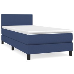 Boxspringbett mit Matratze Blau 90x190 cm Stoff