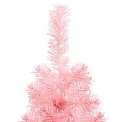 Künstlicher Halb-Weihnachtsbaum mit Ständer Schlank Rosa 120 cm