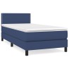 Boxspringbett mit Matratze Blau 90x200 cm Stoff