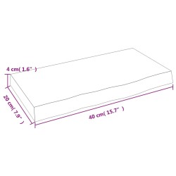 Wandregal Dunkelbraun 40x20x4 cm Massivholz Eiche Behandelt