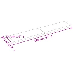 Wandregal Dunkelbraun 160x30x(2-4)cm Massivholz Eiche Behandelt