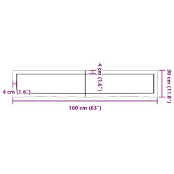 Wandregal Dunkelbraun 160x30x(2-4)cm Massivholz Eiche Behandelt