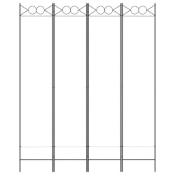 4-tlg. Paravent Weiß 160x200 cm Stoff