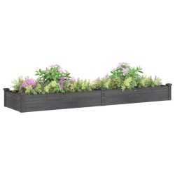 Hochbeet mit Einsatz Grau 240x60x25 cm Massivholz Tanne