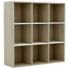 Bücherregal Weiß Sonoma-Eiche 98x30x98 cm Holzwerkstoff