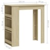 Bartisch mit Regal Sonoma-Eiche 102x50x103,5 cm Holzwerkstoff