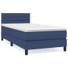 Boxspringbett mit Matratze Blau 100x200 cm Stoff