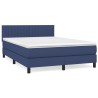 Boxspringbett mit Matratze Blau 140x200 cm Stoff