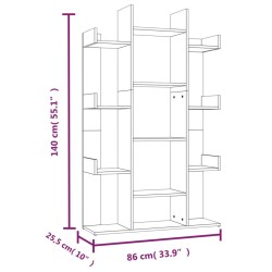 Bücherregal Braun Eichen-Optik 86x25,5x140 cm Holzwerkstoff