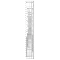 Gabionenkorb U-Form mit 8 Säulen Eisen 860x20x150 cm