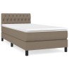 Boxspringbett mit Matratze Taupe 100x200 cm Stoff